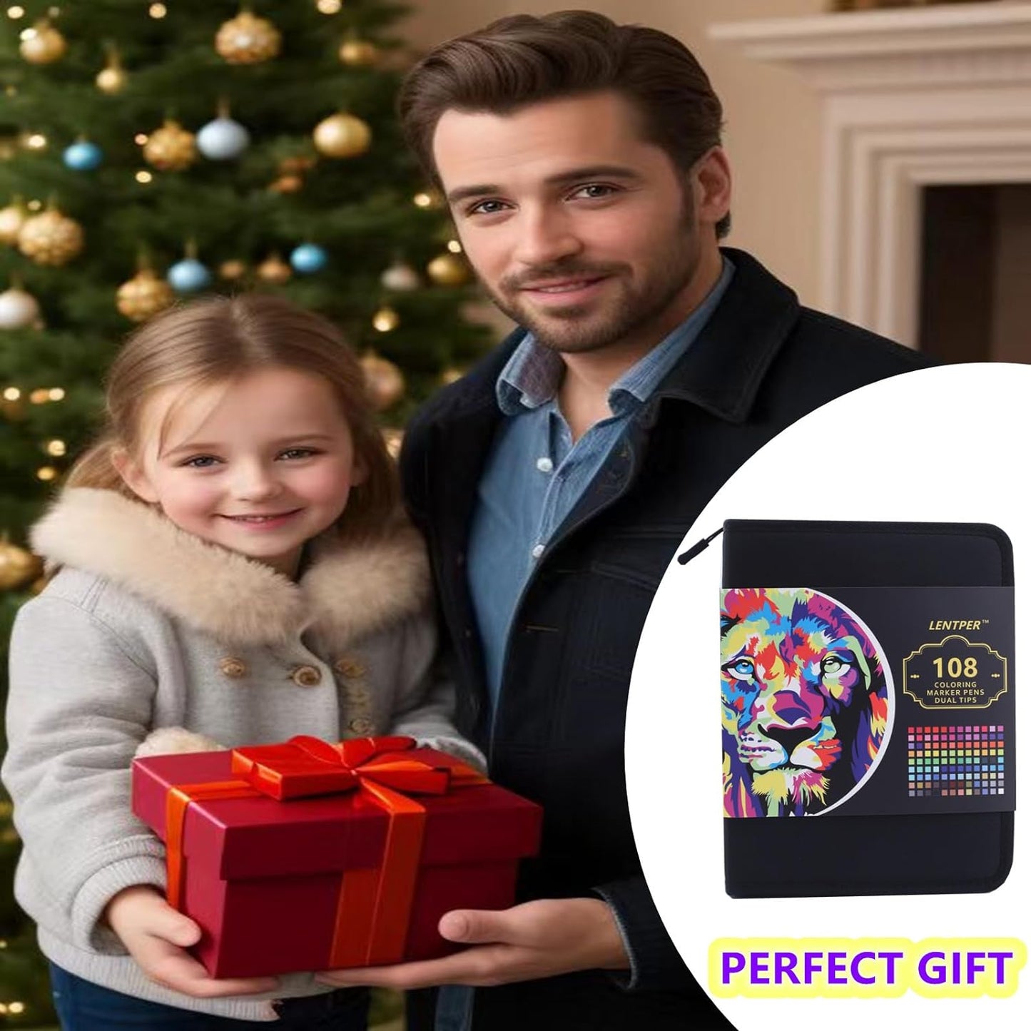 LENTPER Rotuladores Lettering 108 Colores, Punta Pincel, Doble Punta Fina, Kit para Niños y Adultos, Mandalas, Graffiti, Caligrafía, Dibujar, Acuarelables Profesionales